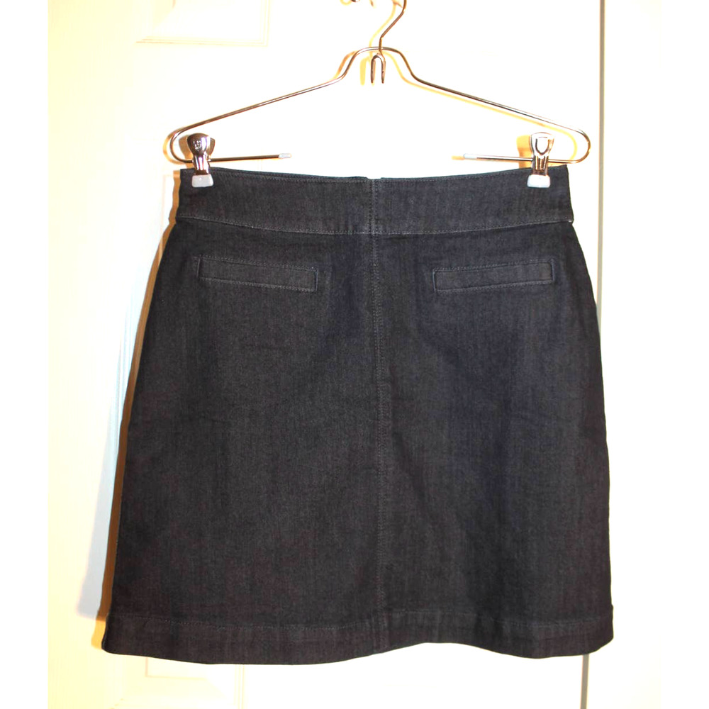 LOFT Denim A-Line Skirt w/ Back Zip sz 4 Petite NWOT